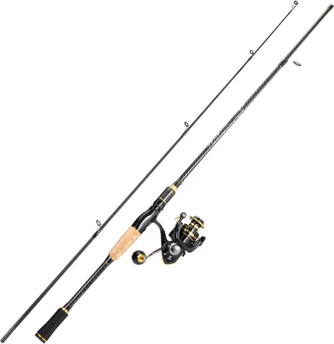 Miniatura 2 de Sougayilang Combos de pesca giratorios, carbono y fibra de vidrio, cañas de pescar de 2 piezas con carrete giratorio de tamaño 2000 - 6 pies 0