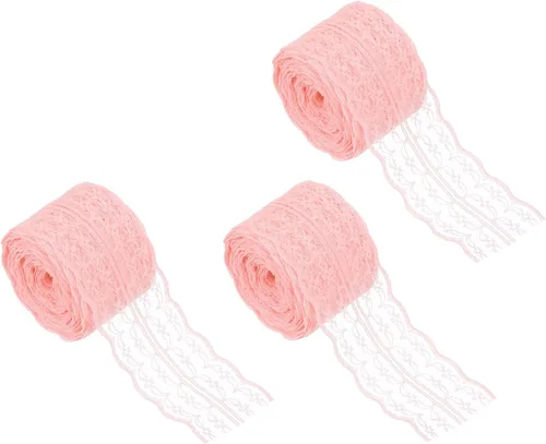 Miniatura 47 de MECCANIXITY 8 Yard Lace Trim Ribbon, 0.9 Inch Wide Vintage Floral Pattern Crochet Lace Edge Ribbon Trimming for DIY Sewing Crafts Gift Wrap Wedding