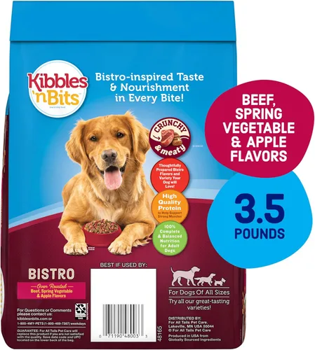 Miniatura 2 de Kibbles 'n Bits Bistro - Alimento seco para perros, carne asada al horno, vegetales de primavera y manzana, sabores para perros adultos, bolsa