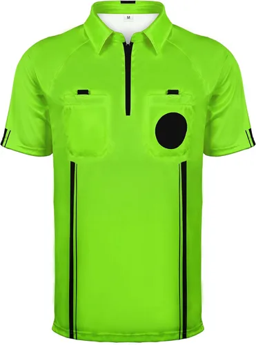 Camisa de árbitro para hombre, camiseta de árbitro de fútbol amarillo/verde, camiseta oficial de árbitro de fútbol profesional para hombre con