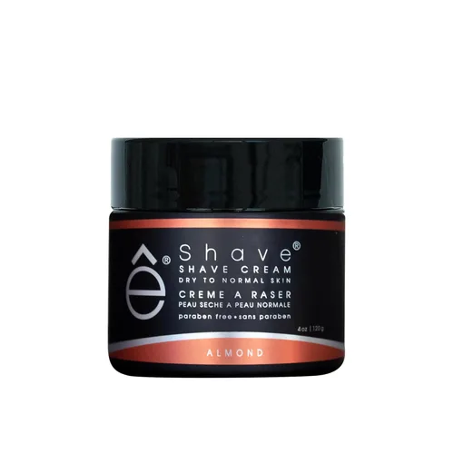 eShave Crema de afeitar para hombres de 4 onzas, almendra, evita la irritación del afeitado y las quemaduras de afeitar, genera una rica espuma para