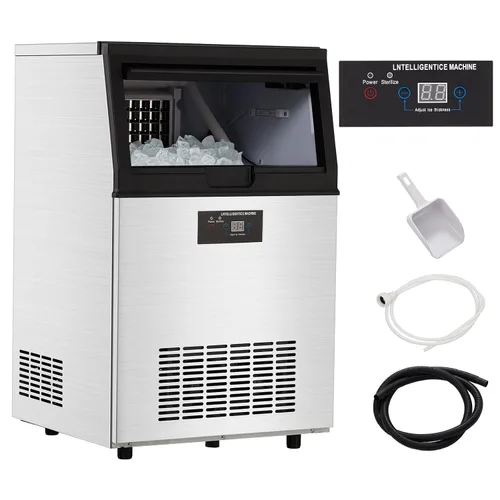Miniatura 9 de GARVEE Máquina comercial para hacer hielo de 80 libras/24 horas, máquina de hielo debajo del mostrador de acero inoxidable con capacidad
