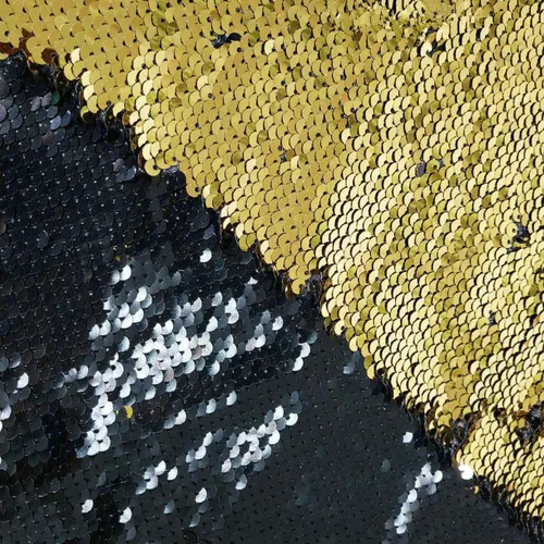 Miniatura 24 de DUOBAO Tela de Lentejuelas Reversibles con Efecto Flip - 0.5 Yarda de Lentejuelas de Sirena de Morado a Dorado, Material de Costura Brillante DIY