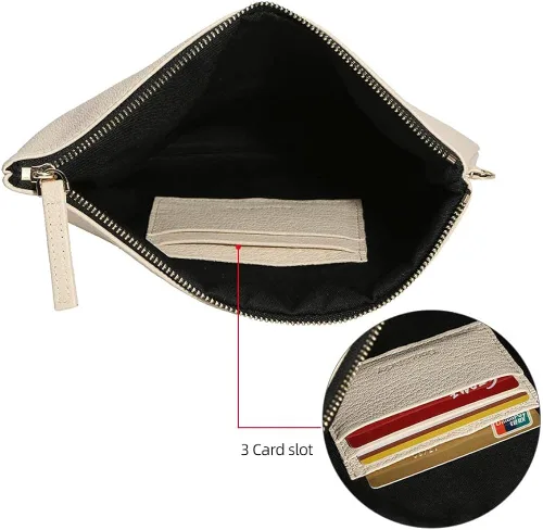 Miniatura 4 de DORISJACKY Bolso de mano de piel de cordero para mujer grande suave con correa Embrague