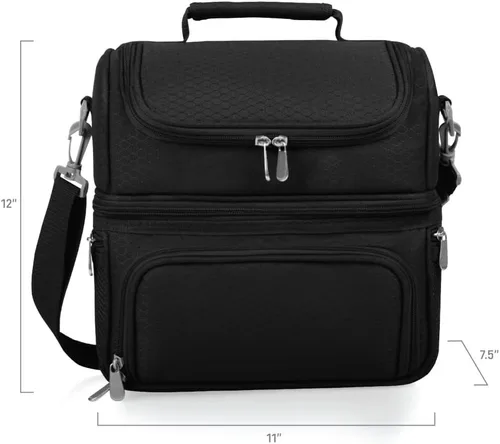 Miniatura 9 de PICNIC TIME NCAA Nebraska Cornhuskers Pranzo - Lonchera aislada con juego de pícnic, bolsa enfriadora para el almuerzo Negro