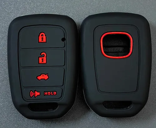 Miniatura 2 de REPROTECTING Funda de goma de silicona para llavero compatible con Honda Accord CR-V Civic Crosstour Fit (solo compatible con llavero recto)