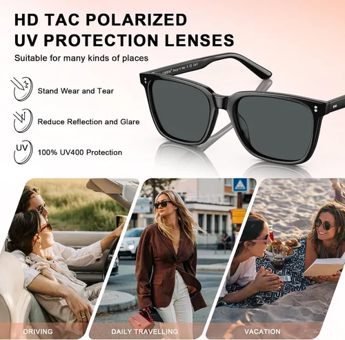Miniatura 43 de Carfia Chic - Lentes de sol polarizados para mujer, protección UV400, marco de acetato pulido a mano