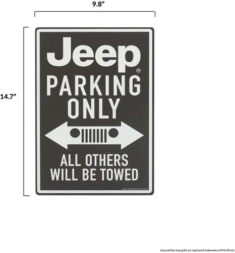 Miniatura 6 de Letrero de metal para Jeep Parking Only, letrero vintage para garaje, tienda o cueva de hombre, todos los demás serán remolcados Negro
