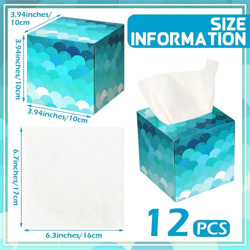 Miniatura 4 de Zonon 12 piezas de 960 hojas cuadradas de pañuelos, caja de papel de seda de viaje con 2 capas, 80 unidades, bolsillo facial suave, soporte