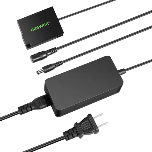 Miniatura 15 de NEEWER EN-EL25 Kit de acoplador de batería ficticia de repuesto, kit de cargador de cámara con acoplador de CC, adaptador de CA y enchufe de EE.