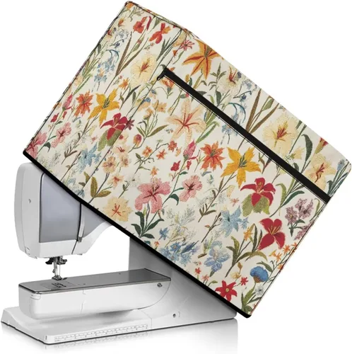 Miniatura 28 de Funda para máquina de coser con estampado floral, estilo bohemio, resistente a las manchas, ligera, impermeable, cubierta antipolvo con bolsillos