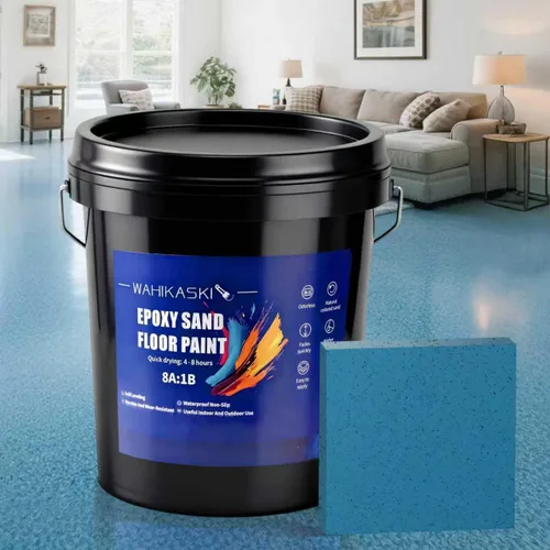 Pintura Epoxi de Arena Coloreada para Suelos, Pintura Epoxi para Suelos de Concreto, Revestimiento Autonivelante de Efecto Mármol de Alto Brillo,