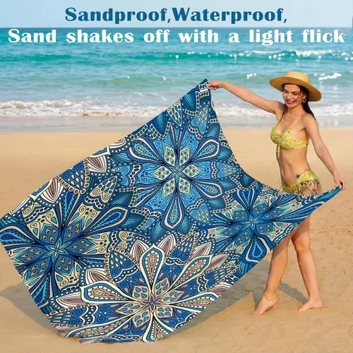 Miniatura 64 de Famstar Beach Blanket Oversized Extra Large 78"X81"/10'X9',Waterproof Sandproof Beach Blanket 2-8 Adults Lightweight Durable for Travel Camping