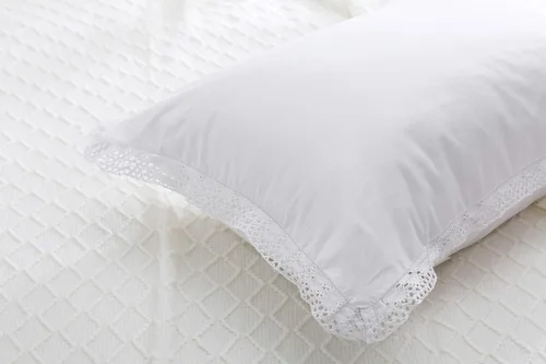 Miniatura 3 de Fundas de almohada de encaje de ganchillo blanco tamaño Queen, fundas de almohada de algodón puro para cama, 2 piezas de 30 x 20 pulgadas
