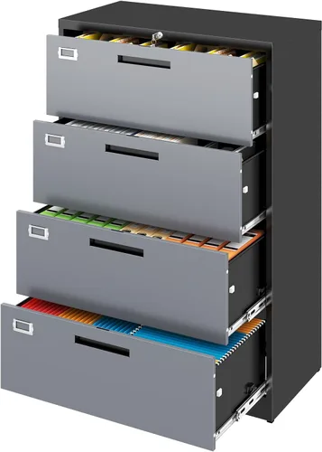 Miniatura 21 de Archivador de 2 cajones con cerradura, archivador vertical móvil para colgar carpetas tamaño A4/carta/legal, debajo del escritorio, pequeños