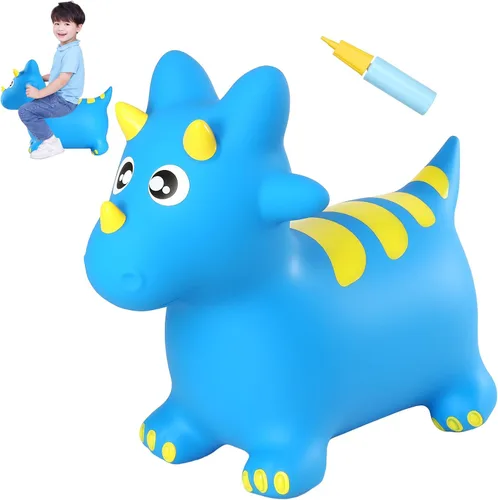 Miniatura 9 de INPANY Tolva de unicornio rosa, tolva de caballo, juguete inflable inflable para niños, niños y niñas, niños pequeños (bomba incluida)