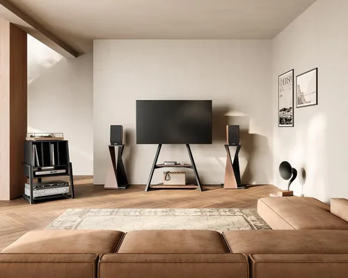 Miniatura 8 de FITUEYES Soporte para tocadiscos de diseño con almacenamiento de discos de vinilo, soporte para tocadiscos con estación de hasta 120 piezas, pequeño