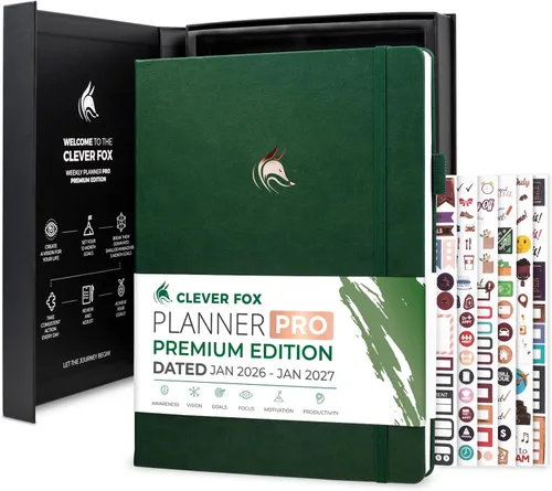 Miniatura 11 de Clever Fox Planner PRO Premium de enero de 2026 a enero de 2027 - Lujoso organizador semanal, mensual y presupuestario para productividad y alcanzar