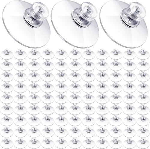 Miniatura 8 de Zopeal 20 piezas de ventosas adhesivas al por mayor con tornillos, tuercas, ventosas de plástico, almohadillas de 40 mm, PVC transparente, ventosas