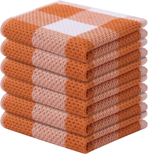 Miniatura 36 de Mordimy Toallas de cocina 100% algodón con tejido de gofre, 13 x 28 pulgadas, paños de cocina súper suaves y absorbentes para secar platos, paquete
