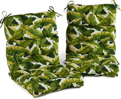 Miniatura 6 de South Pine Porch Cojín para silla de respaldo alto al aire libre (juego de 2), Aloha Black Floral