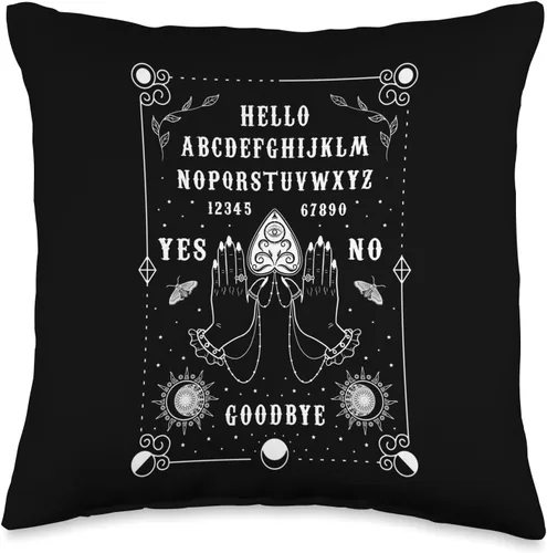 InGENIUS Ouija Paranormal Spirit Board Vintage Spirit Board Gothic Witchcraft Wiccan - Almohada de Halloween, 16 x 16 pulgadas, multicolor