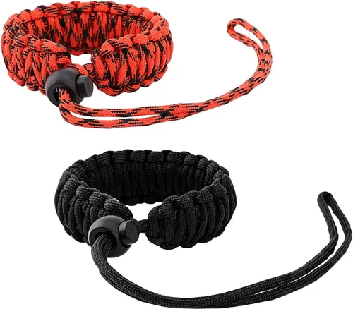 MoKo Correa trenzada de nailon Paracord para videocámara/binoculares/Nikon/Canon/Sony/SLR/DSLR cámara digital Negro + rojo/negro