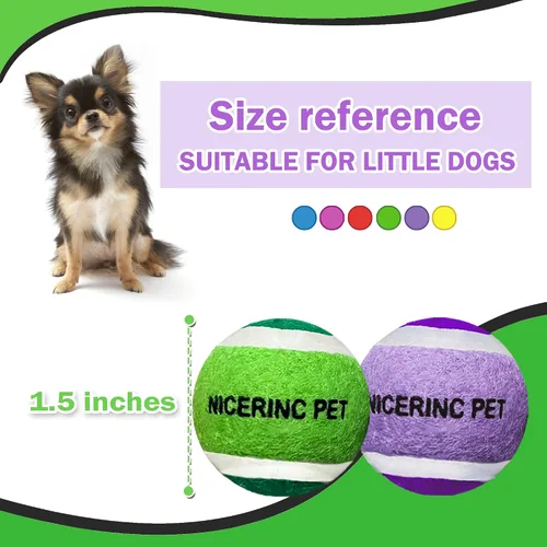 Miniatura 2 de Pelotas de tenis para perros XS Pelota de juguetes para perros de 1.5 pulgadas, paquete de 12, lanzadores de bolas de ajuste Pelotas de tenis