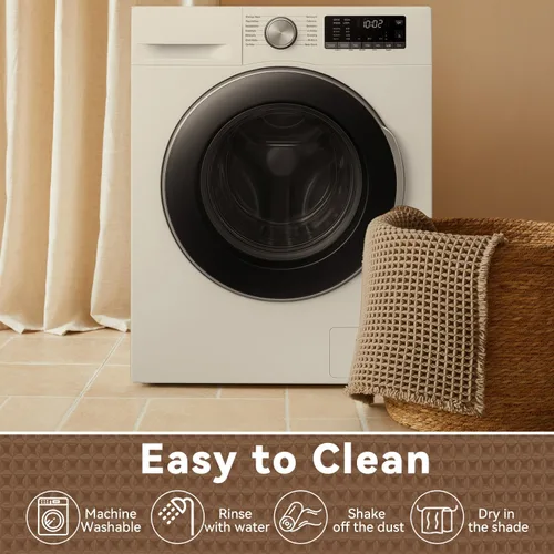 Miniatura 6 de Triohero Tapete de baño con diseño de gofre, tapete de baño pequeño y bohemio, antideslizante, lavable, ultra suave, súper absorbente, de secado