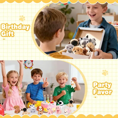 Miniatura 6 de Niceup 24 piezas adoptar una fiesta de cachorros niños Mini perro de peluche sin dulces rellenos de cesta de Pascua animales de peluche a granel