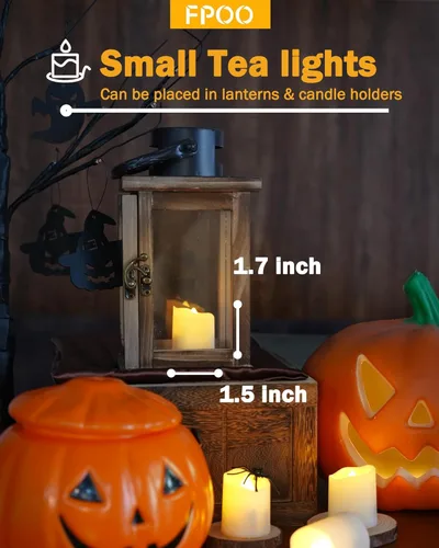 Miniatura 4 de 12 velas recargables sin llama con control remoto, velas LED USB con temporizador, velas falsas parpadeantes, velas votivas para Halloween