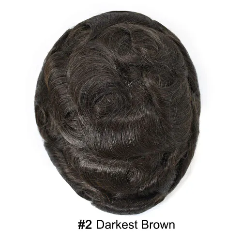 Miniatura 2 de Tupé para hombre, cabello humano real, suave encaje suizo frontal, tupé para hombres, sistema de cabello, extensiones capilar para hombre