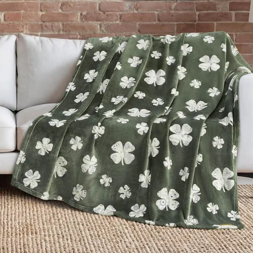 Miniatura 9 de Lucky Brand Camper Plaid Verde Oliva 50"x70" Manta de Felpa Acogedora - Manta de Microfibra Premium para Comodidad y Estilo Lujosos