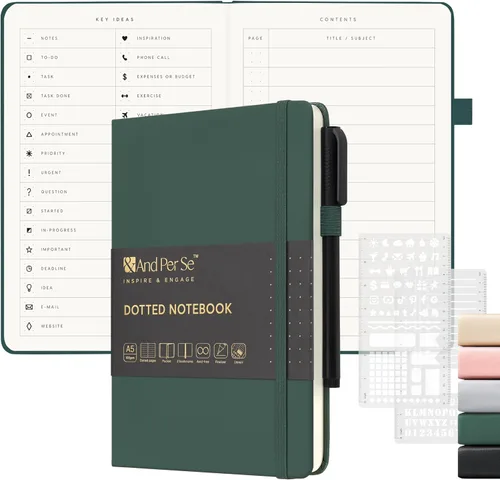 Miniatura 8 de &And Per Se Juego de diario y bolígrafo forrados (3 paquetes), cuaderno de tapa dura de cuero A5 con bolígrafo y juego de papelería, 160 páginas