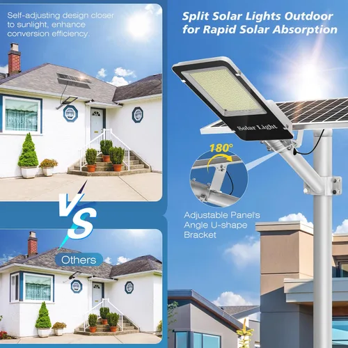 Miniatura 5 de Sunwish 8000W Luces solares de calle al aire libre - Luces solares LED 6500K al aire libre del atardecer al amanecer, luces solares