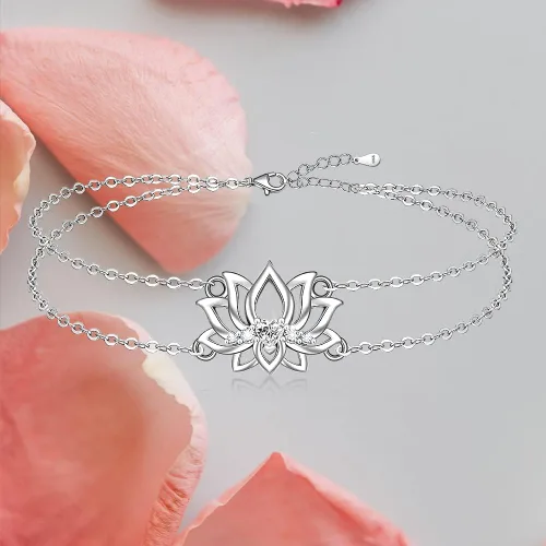 Miniatura 8 de Chakra Anklets Pineapple Lotus Flower Flamingo Ankle Bracelet Sea Turtle for Women 925 Sterling Silver Jewelry Birthday Gifts