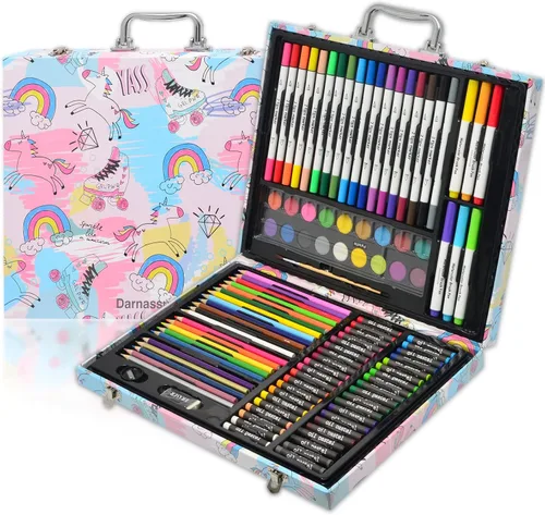 Miniatura 12 de Darnassus Juego de arte de 132 piezas, juego de colores profesionales de lujo, caja de regalo, juego de arte, manualidades, dibujo, pintura, kit