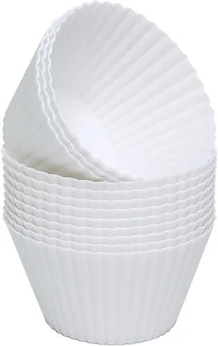 Miniatura 8 de Paquete de 12 tazas de silicona extra grandes para hornear cupcakes, forros para magdalenas y muffins de 3.54 pulgadas, tazas de silicona