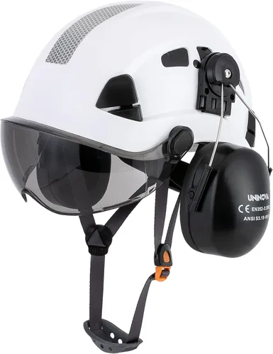 Miniatura 9 de Casco de protección para los oídos y visera ANSI Z89.1 con ventilación ABS forestal, arborista, árbol, construcción, construcción, protección