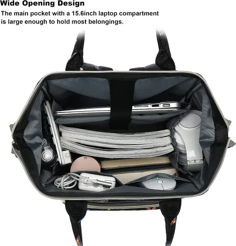 Miniatura 3 de Mochila de mariposa para laptop para mujeres y hombres, mochila escolar universitaria de 15.6 pulgadas para trabajo, escuela, viajes, negocios