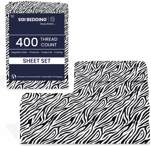 Miniatura 12 de SGI - Juego de sábanas tamaño individual de 400 hilos de 100 % algodón egipcio, ultra suave, transpirable, bolsillo profundo, 15 ajustadas