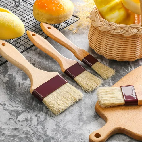 Miniatura 4 de Boao 4 cepillos de pastelería, cepillo de cerdas naturales para cocinar y hornear, cepillos de barbacoa para mantequilla, tostador, aceite, huevo