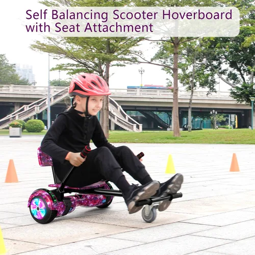 Miniatura 2 de FLYING-ANT Hoverboard de 6.5" de dos ruedas con asiento de autoequilibrio, scooter eléctrico con ruedas de luz LED Flash
