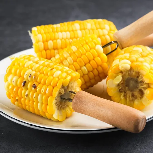 Miniatura 5 de Corn On The Cob - Juego de 20 soportes de mazorca de maíz de acero inoxidable con mango de madera, pinchos de mazorca, tenedores de maíz