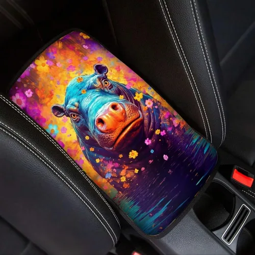 Miniatura 22 de Funda para reposabrazos de automóvil, ajuste universal para la mayoría de automóviles, SUV, camiones, sedán, patrón fresco, plegable, cómoda, Oso