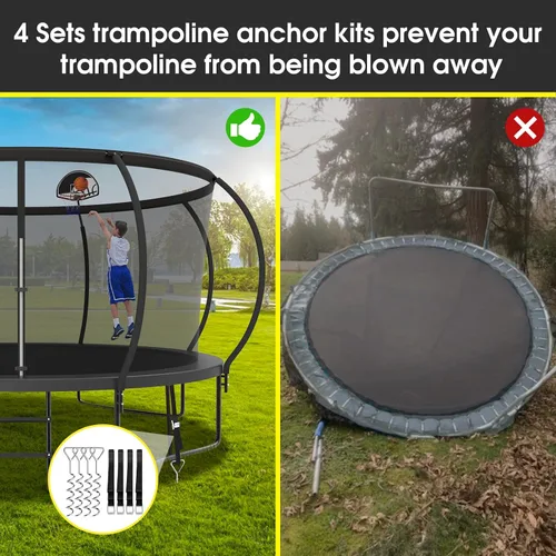 Miniatura 7 de SKYUP 2026 Upgraded 8 10 12 14 15 16FT 1500lbs Tranpoline for Kids and Adults, Recreational Tranpoline with Basketball Hoop, ASTM Approved
