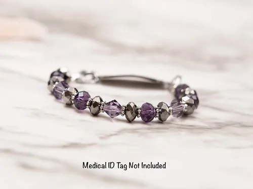 Miniatura 58 de Pulsera elástica de alerta médica, pulsera de identificación médica de repuesto intercambiable, etiqueta de identificación no incluida, cristales