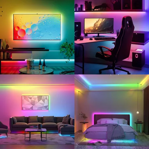 Miniatura 2 de COB RGB Tiras de Luces Inteligentes IC de 20 pies/6M Certificadas UL 24V Tira de Luz de Flujo de Color Multicolor Cinta de Luces Flexible