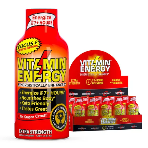 Miniatura 47 de Vitamin Energy Immune+ Extra Strength Energy Shot Army Orange 10 unidades, 260 mg de cafeína natural, vitaminas B, citicolina, té verde, apoyo