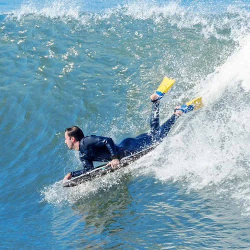 Miniatura 2 de Goplus Tabla de cuerpo ligera de 41/37/33 pulgadas para playa, tabla de surf con núcleo EPS, cubierta XPE, parte inferior lisa de HDPE, correa